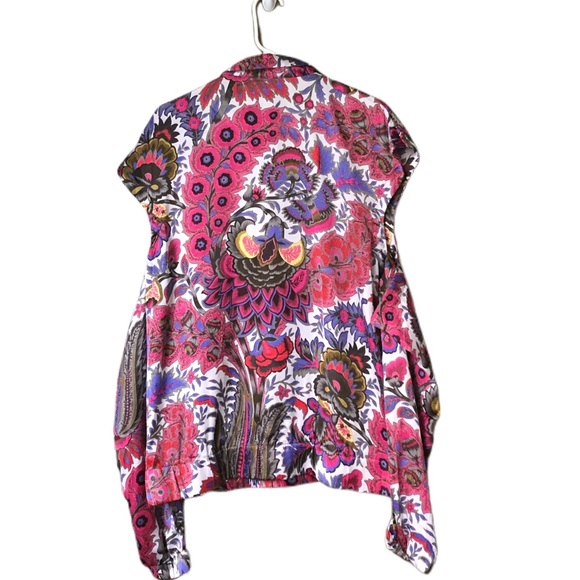 asos floral paisley print cold shoulder top-g2 - Picture 2 of 8